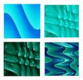 Set of four cyan  backgrounds 3D rendering Royalty Free Stock Photo