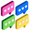 Set of four 3D chat icons
