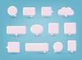 Set of four 3D speech bubble icons, isolated on orange background. 3D Web Vector Illustrations Royalty Free Stock Photo