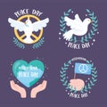 Set of four designs for the international day of peace