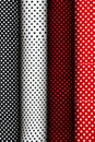 Set of four different colored polka dot patterns on white background. Generative AI Royalty Free Stock Photo