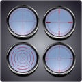 Set of four different crosshairs