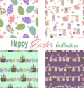 Set of four easter patterns Royalty Free Stock Photo