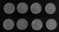 Set of 4 (four) different years vintage DDR East Germany (GDR) 1 Pfennig aluminium coins lot 1960, Royalty Free Stock Photo