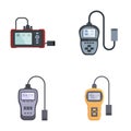 Set of four digital multimeters Royalty Free Stock Photo