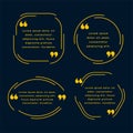 set of four double inverted comma sign template design