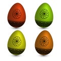 Set of four easter eggs