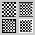 Set of four empty chess board