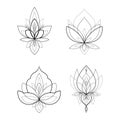 Set of four ethnic Mandala ornaments for Henna drawing and tattoo template