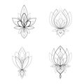 Set of four ethnic Mandala ornaments for Henna drawing and tattoo template