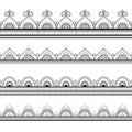 Set of four ethnic ornaments for greeting card, Henna drawing and tattoo template