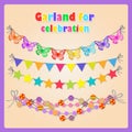 Set of four festive garlands for all occasions