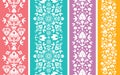 Set of four floral abstract vertical seamless