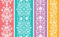 Set of four floral abstract vertical seamless