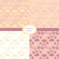 Set of four floral seamless patterns. Royalty Free Stock Photo