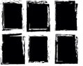Set of four frames. Grunge style. Black. Royalty Free Stock Photo