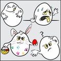 Funny -Easter- eggs, set 4 of 4. Royalty Free Stock Photo