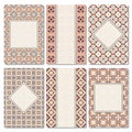 Set of four geometric colorful patterns