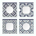 Set of four geometric colorful patterns Royalty Free Stock Photo