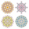 Set of four geometric mosaic mandalas Royalty Free Stock Photo