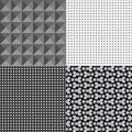 Set of four geometric patterns