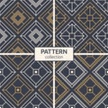 Set of four geometric rhombuses seamless patterns. Modern stylish textures Royalty Free Stock Photo