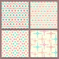 Set of four geometric seamless patterns Royalty Free Stock Photo