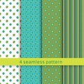 Set of four geometric seamless patterns. Royalty Free Stock Photo