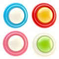 Set of four glossy button isolated