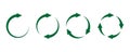 Green Circular Arrow Rotation Icons Set