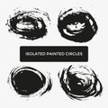 Set of four grunge creative painted circles for logo, label, branding