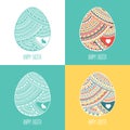 Set of four happy colorful easter backgrounds