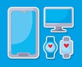 four health monitors icons