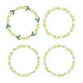 Set of four holidays wreath