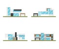 Set of four houses and modern houses design, Modern building and
