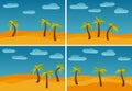 Set of four images with cartoon nature landscapes