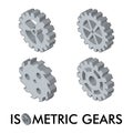 Set of four isometric gears