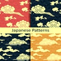 Set of four japanese traditional cloudy patterns