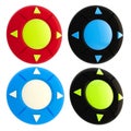 Set of four joystick buttons isolated