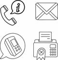 Phone call vector icons set for communication and contact. Royalty Free Stock Photo