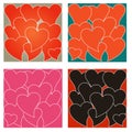Set of four love heart backgrounds