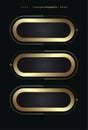 Set of four luxury options on a dark background. groups of three golden infochart template with luxury golden iconsVector