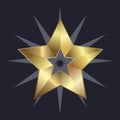 SET of four luxury star, golden star light, premium star shapes, symbols, icons vector illustration design.