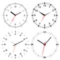 A set of four mechanical clocks. Clock face Royalty Free Stock Photo
