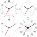 A set of four mechanical clocks. Clock face Royalty Free Stock Photo