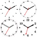 A set of four mechanical clocks. Clock face Royalty Free Stock Photo