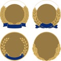Set of four medals Royalty Free Stock Photo
