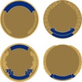 Set of four medals Royalty Free Stock Photo