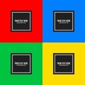 Set of four minimalistic text frames on bright background