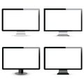 Set of four modern computer displays vector eps10